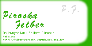 piroska felber business card